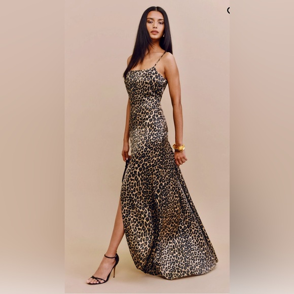 Brand new NWT sold out! Reformation Selah silk leopard print maxi dress 6-8 - Picture 1 of 11